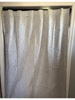 Max Studio Home Gray Trellis Curtain 2 Panels 52"x90" Each Modern Design